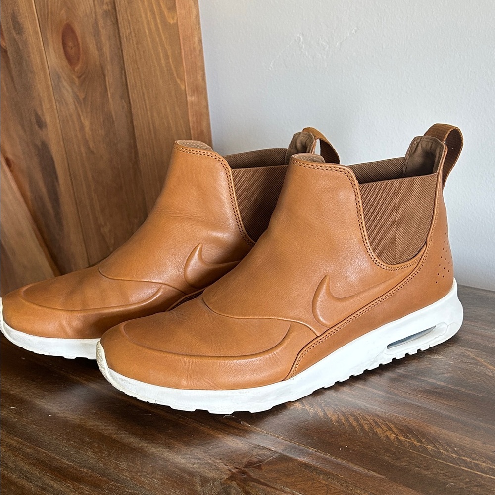 Nike Tan Ankle Booties with White Soles